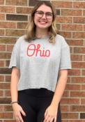Ohio State Buckeyes Womens Nike Dri-FIT Cotton Crop T-Shirt - Grey
