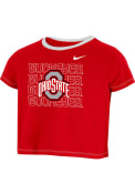 Ohio State Buckeyes Girls Nike Campus Crop Fashion T-Shirt - Red