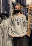 Xavier Musketeers Nike Club Fleece Crew Sweatshirt - Grey
