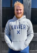 Xavier Musketeers Nike Club Fleece Hooded Sweatshirt - Grey
