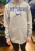 Pitt Panthers Nike Club Fleece Hooded Sweatshirt - Grey