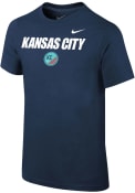KC Current Youth Nike Team Logo T-Shirt - Navy Blue
