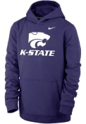 Nike Youth Purple K-State Wildcats Club Fleece Hooded Sweatshirt