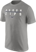 Akron Zips Nike Core Name T Shirt - Grey