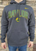 Baylor Bears Nike Arch Mascot Club Fleece Hooded Sweatshirt - Grey