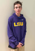 LSU Tigers Nike Club Fleece Wordmark Hooded Sweatshirt - Purple