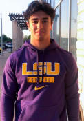LSU Tigers Nike Club Fleece Football Hooded Sweatshirt - Purple