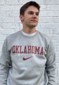 Oklahoma Sooners Nike Club Fleece Crew Sweatshirt - Grey
