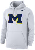 Michigan Wolverines Nike Club Fleece Team Logo Hooded Sweatshirt - White