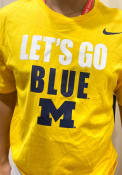Michigan Wolverines Nike Slogan T Shirt - Yellow