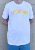Michigan Wolverines Nike Arch Name T Shirt - Grey