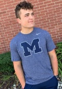 Michigan Wolverines Nike Marled Tonal Logo T Shirt - Navy Blue