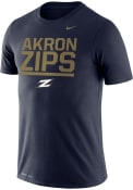 Akron Zips Nike Legend T Shirt - Navy Blue