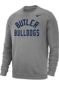 Butler Bulldogs Nike Club Crew Sweatshirt - Grey