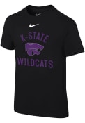 Nike Boys Black K-State Wildcats Retro Team Name T-Shirt
