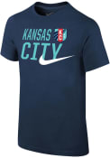 KC Current Youth Nike Wordmark T-Shirt - Navy Blue