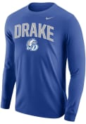 Drake Bulldogs Nike Core T Shirt - Blue