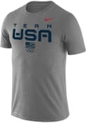 Team USA Nike Stacked Name T Shirt - Grey