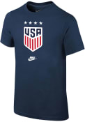 USWNT Youth Nike Crest T-Shirt - Navy Blue