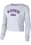 K-State Wildcats Womens Nike Dri-FIT Cotton Crop T-Shirt - White