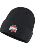 Ohio State Buckeyes Nike Cuffed Logo Beanie Knit - Black