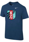 KC Current Boys Nike Primary Logo T-Shirt - Navy Blue