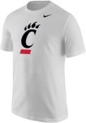 Cincinnati Bearcats White Primary Logo Nike Short Sleeve T Shirt