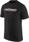 Cincinnati Bearcats Black Wordmark Nike Short Sleeve T Shirt