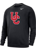 Nike Mens Black Cincinnati Bearcats Vault Interlock UC Crew Sweatshirt