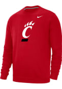 Nike Mens Red Cincinnati Bearcats Primary Logo Crew Sweatshirt