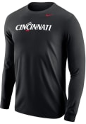 Nike Mens Black Cincinnati Bearcats Therma Wordmark T Shirt