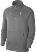 Nike Mens Grey Cincinnati Bearcats Club Fleece Primary Logo Qtr Zip Pullover