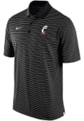 Nike Mens Black Cincinnati Bearcats Stadium Stripe Primary Logo Polo Shirt