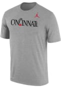 Cincinnati Bearcats Grey Jordan Wordmark Nike Short Sleeve T Shirt