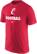 Cincinnati Bearcats Red Football Nike Short Sleeve T Shirt