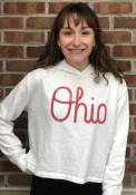 Ohio State Buckeyes Womens Alternative Apparel Burnout Cropped Hooded Sweatshirt - White
