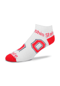 Ohio State Buckeyes Womens Logo All-Over No Show Socks - White