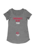 Cincinnati Reds Womens Grey Tri-Blend Future Fan Maternity Tee