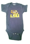 LSU Tigers Baby Purple Embroidered Logo One Piece