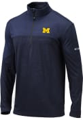 Michigan Wolverines Columbia Omni-Wick Home Course 1/4 Zip Pullover - Navy Blue