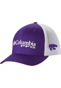 K-State Wildcats Columbia PFG Mesh Snap Adjustable Hat - Purple