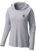 New York Mets Womens Columbia Tidal Tee Hooded Sweatshirt - Grey