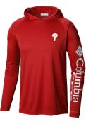 Philadelphia Phillies Columbia Terminal Tackle Hooded Sweatshirt - Red