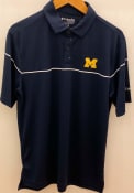 Columbia Michigan Wolverines Navy Blue Breaker Short Sleeve Polo Shirt