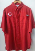 Cincinnati Reds Columbia Tamiami Dress Shirt - Red
