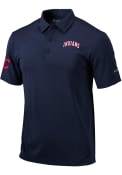 Columbia Cleveland Indians Mens Navy Blue Drive Short Sleeve Polo Shirt