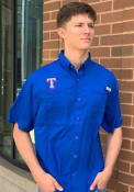 Texas Rangers Columbia Tamiami Dress Shirt - Blue