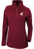 Washington State Cougars Womens Columbia Omni-Wick Outward Nine 1/4 Zip Pullover - Red