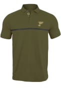 St Louis Blues Levelwear Sector Icon Stamp Polo Shirt - Olive