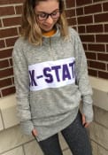 K-State Wildcats Womens Cozy Fleece 1/4 Zip Pullover - Grey